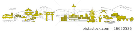 Landscape of Kyoto_ Line drawing Landscape of Kyoto_ Line drawing 16650526