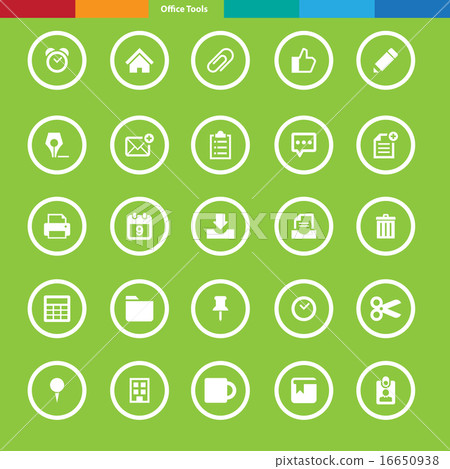 Office tools icon set 16650938