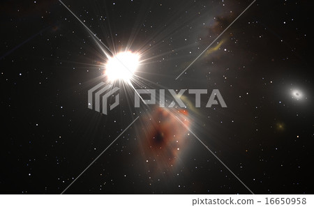 Space background with quasar and stars 16650958