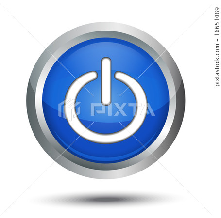 blue icon button with a symbol on and off 16651089
