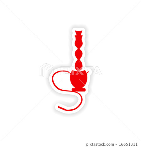 icon sticker realistic design on paper hookah shisha 16651311