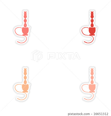 assembly realistic sticker design on paper hookah shisha 16651312