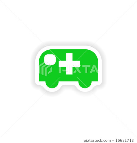 icon sticker realistic design on paper ambulance 16651718