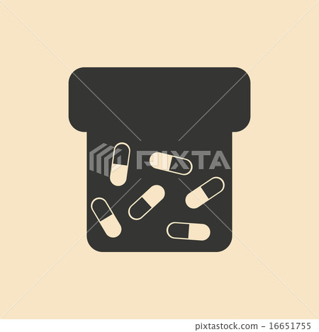 Flat in black and white mobile application tube vitamins 16651755