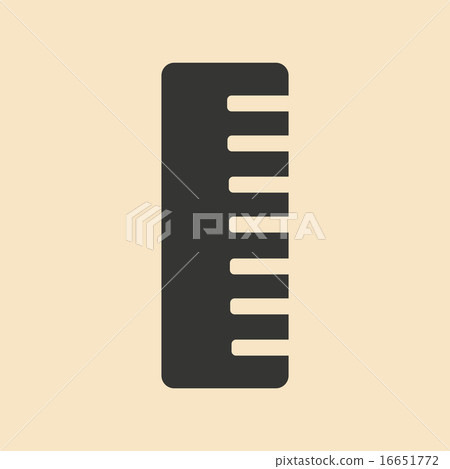 Flat in black and white mobile application hair brush 16651772