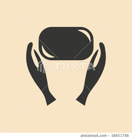 Flat in black and white mobile application hand hygiene Flat in black and white mobile application hand hygiene 16651786