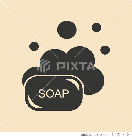 Flat in black and white mobile application solid soap 16651790
