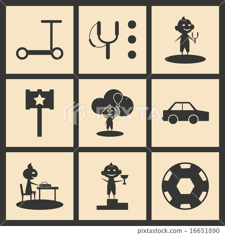 Flat in black and white concept mobile application infancy 16651890