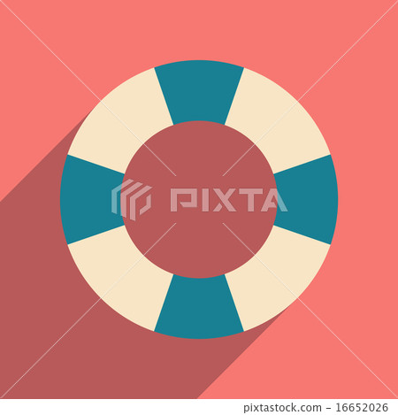 Flat with shadow icon and mobile application rubber ring 16652026
