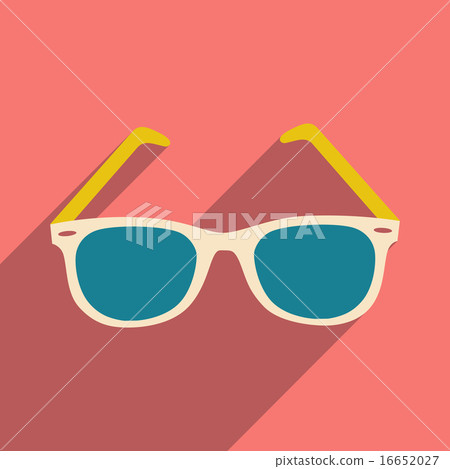 Flat with shadow icon and mobile application sunglasses 16652027