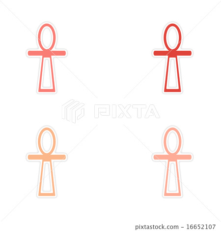 assembly realistic sticker design on paper ancient Egypt ankh assembly realistic sticker design on paper ancient Egypt ankh 16652107
