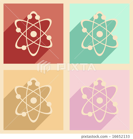 Flat with shadow concept and mobile application atoms of the molecule Flat with shadow concept and mobile application atoms of the molecule 16652133