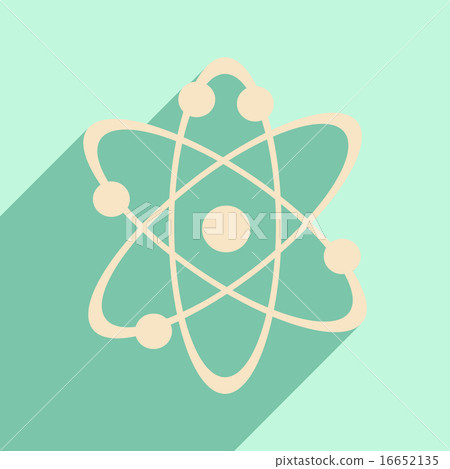 Flat with shadow icon and mobile application atoms of the molecule Flat with shadow icon and mobile application atoms of the molecule 16652135
