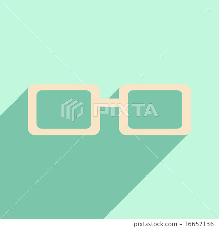 Flat with shadow icon and mobile application spectacles 16652136