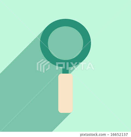 Flat with shadow icon and mobile application magnifying glass Flat with shadow icon and mobile application magnifying glass 16652137