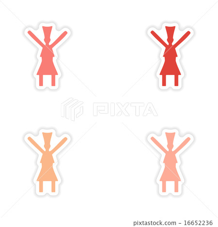 assembly realistic sticker design on paper traditional dance 16652236