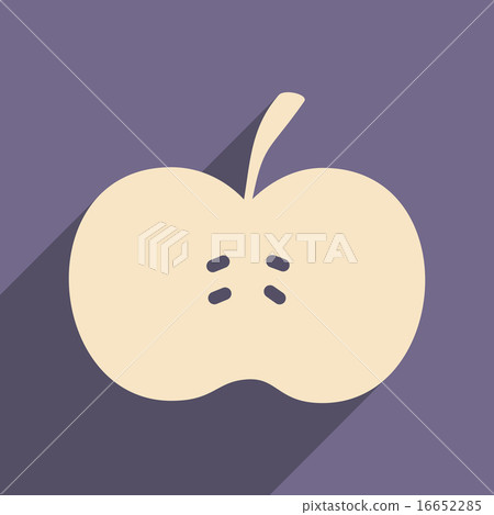 Flat with shadow icon and mobile applacation apple - Stock Illustration ...