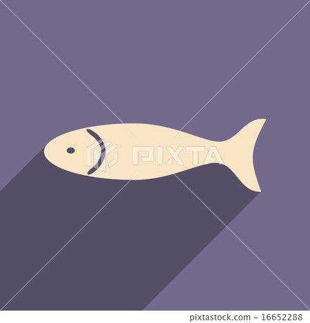 Flat with shadow icon and mobile applacation fish Flat with shadow icon and mobile applacation fish 16652288