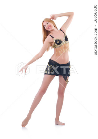 Girl dancing belly dance on white Girl dancing belly dance on white 16656630