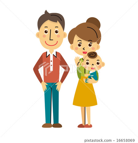 插图素材: 3人家庭【三头·系列】