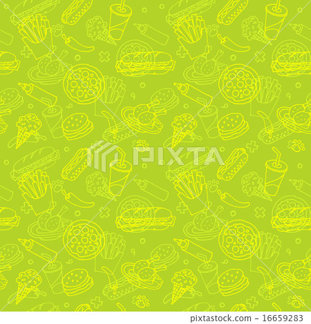 Fast Food Doodle Seamless Pattern Fast Food Doodle Seamless Pattern 16659283