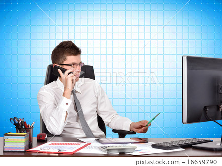 businessman talking on the phone businessman talking on the phone 16659790