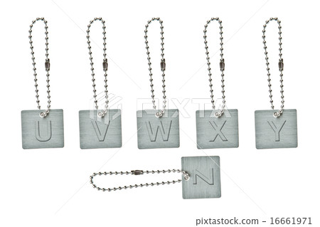 Silver metal key tag with letter U-Z 16661971