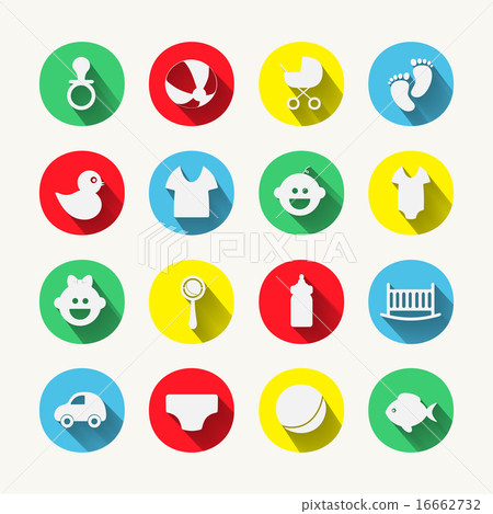 Paper clipped sticker: Baby set 16662732