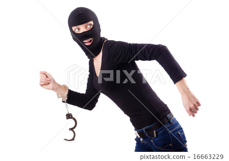 Young female criminal with handcuffs Young female criminal with handcuffs 16663229