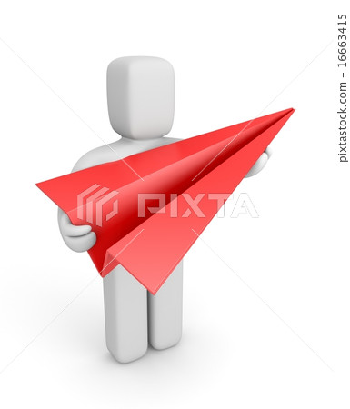 Person hold red paper plane Person hold red paper plane 16663415