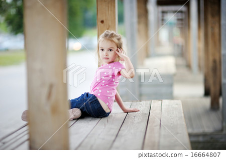 Adorable girl portrait outdoors at summer Adorable girl portrait outdoors at summer 16664807