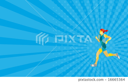 Business card Female Triathlete Marathon Runner  16665364