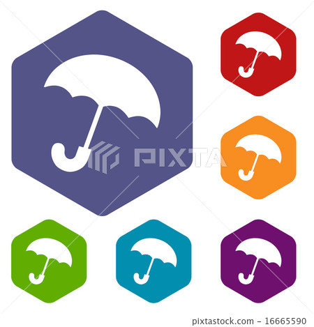 Umbrella rhombus icons 16665590