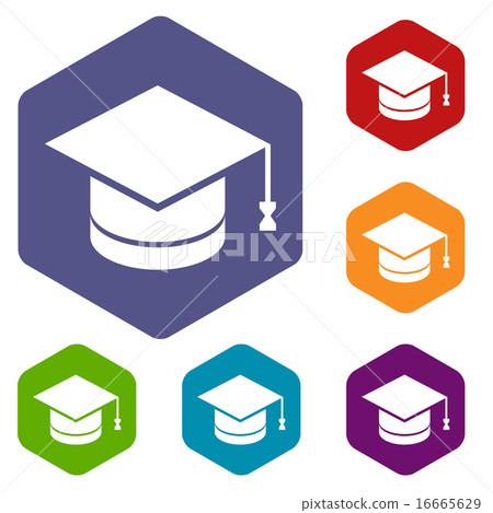 Knowledge rhombus icons 16665629