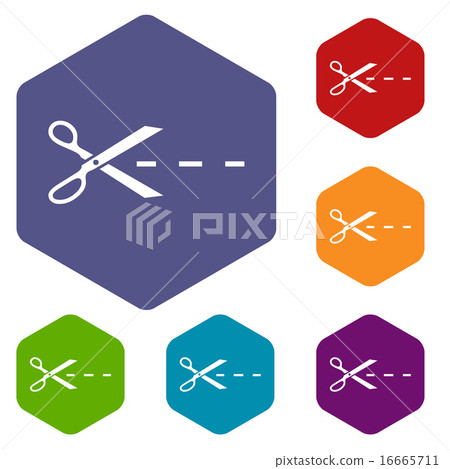Cut rhombus icons Cut rhombus icons 16665711