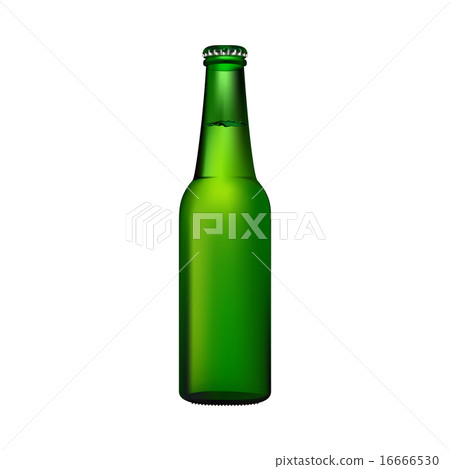 Green beer bottle with cap vector isolated 16666530