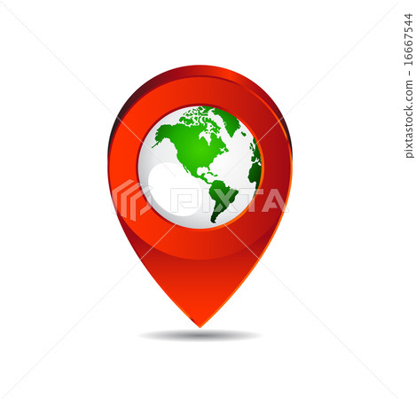 Map pin pointer earth North America map by NASA - Stock Illustration ...