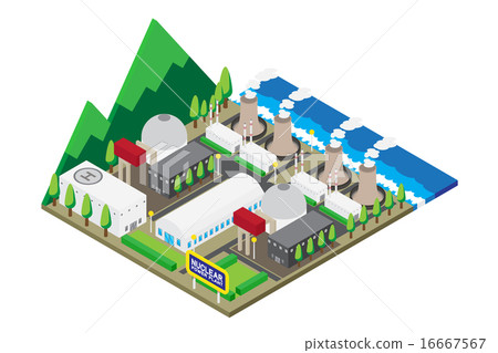 Isometric of nuclear power plants, vector Isometric of nuclear power plants, vector 16667567