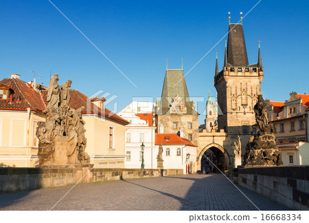 Gate tower and Charles bridge, Prague Gate tower and Charles bridge, Prague 16668334