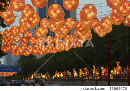 新加坡春節的裝飾 16668676