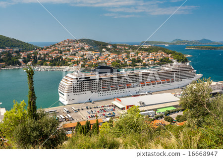 Dubrovnik, Croatia - September 11, 2009: The big Cruising ship of the MSC Cruises in Croatian town Dubrovnik, Croatia - September 11, 2009: The big Cruising ship of the MSC Cruises in Croatian town 16668947