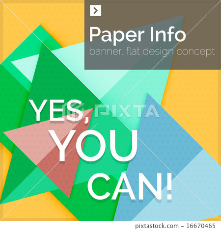 Flat design square banner with slogan 16670465