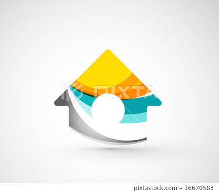 Abstract geometric company logo home, house, building Abstract geometric company logo home, house, building 16670583