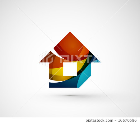 Abstract geometric company logo home, house, building Abstract geometric company logo home, house, building 16670586