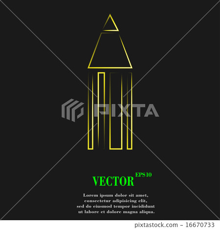 Pencil icon symbol Flat modern web design with lon Pencil icon symbol Flat modern web design with lon 16670733