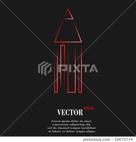 Pencil icon symbol Flat modern web design with lon 16670734