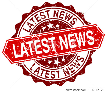 latest news red round grunge stamp on white 16672126