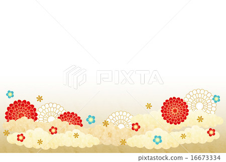 背景材料 - 總和，菊花，李子 16673334