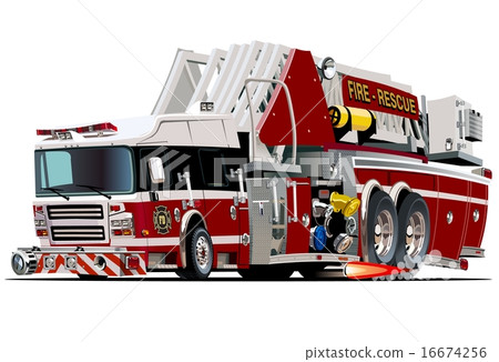 Vector Cartoon Fire Truck Vector Cartoon Fire Truck 16674256