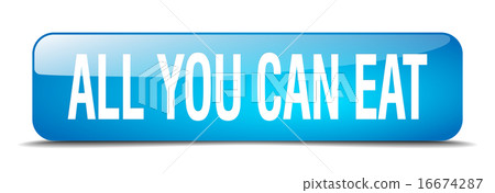 all you can eat blue square 3d isolated web button all you can eat blue square 3d isolated web button 16674287